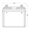 Rasentraktor Batterie BLUEMAX U1R 12V 32Ah technische Zeichnung Front