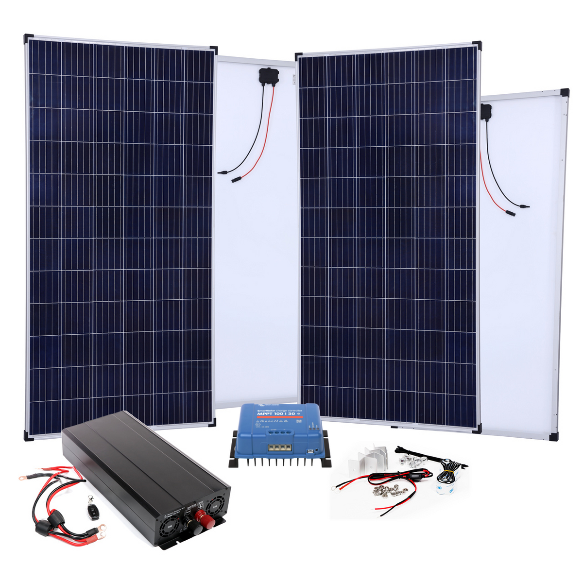 BIG Power Grid Solaranlage 24V 3000W Inverter + 2x 360W Panel Polykristallin