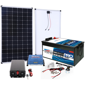 BIG Power Grid Solaranlage 12V 1000W Inverter + 300W Panel Monokristallin + Victron Smart Solar MPPT 100/30