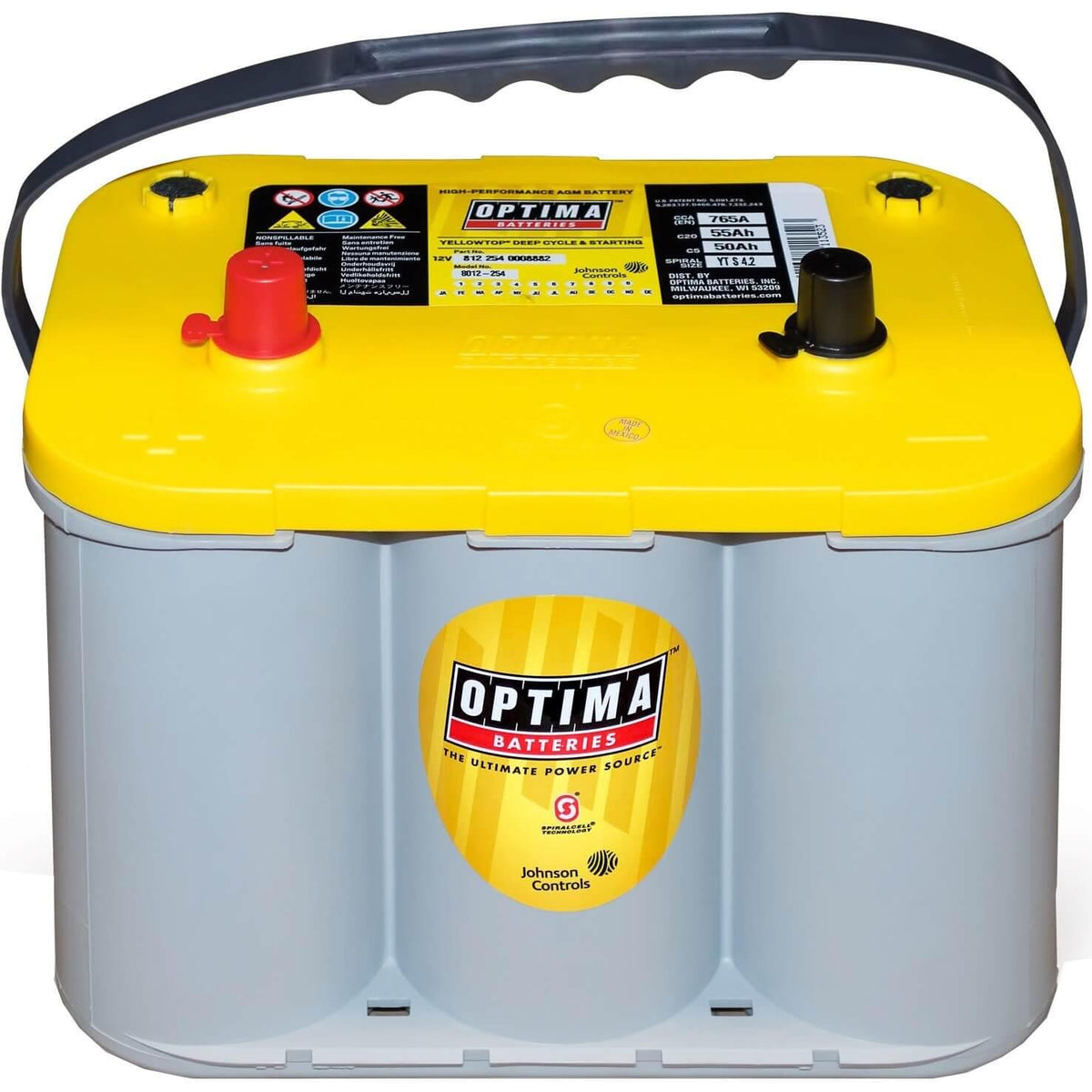 Optima Yellow Top YT S 4.2 AGM 12V 55Ah 765A/EN