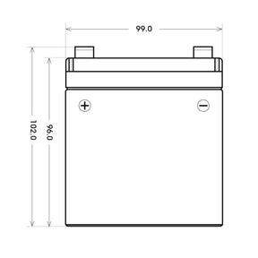 Versorgerbatterie BLUEMAX Fishermans Energy AGM 12V 12Ah technische Zeichnung Seite