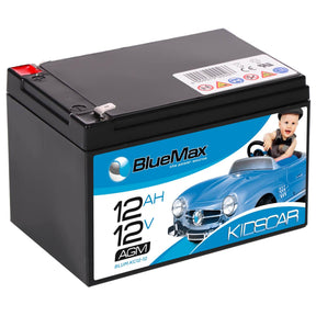 Kinder Elektrofahrzeug Batterie BLUEMAX KidsCar AGM 12V 12Ah Seite links
