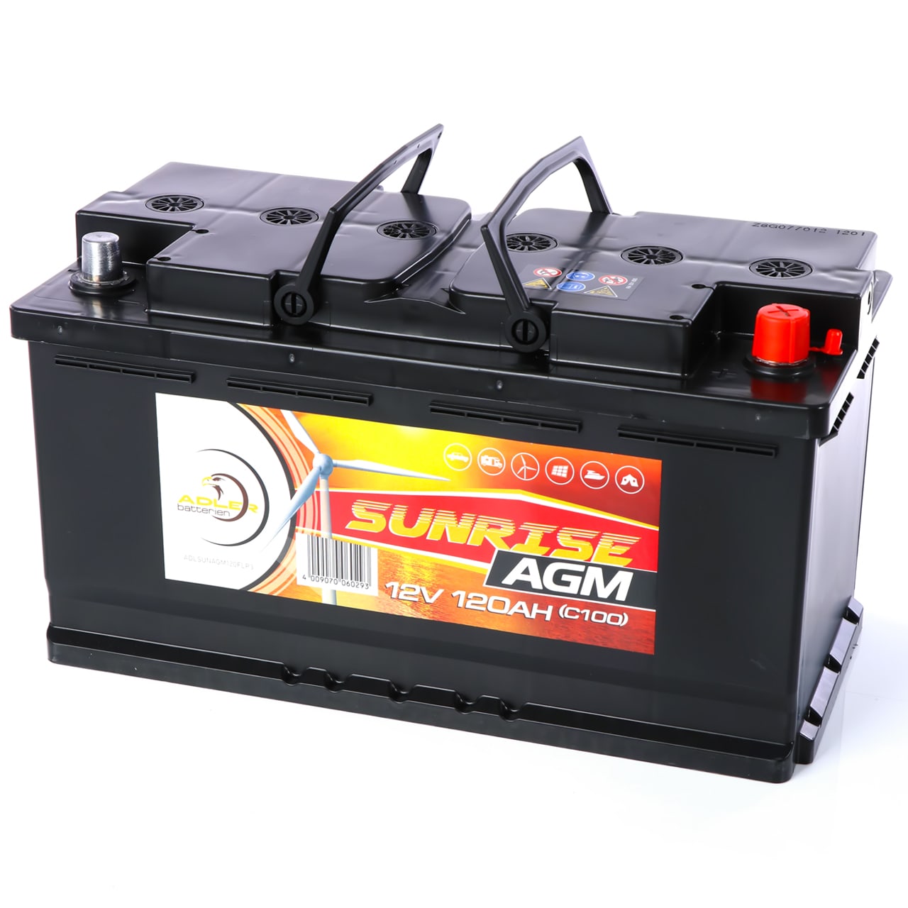 AGM Solarbatterie 120Ah SUNRISE Solar Versorgungsbatterie