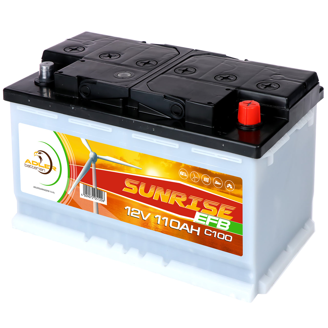 Solarbatterie 180-190Ah 12V Moll für Wohnwagen und Garten