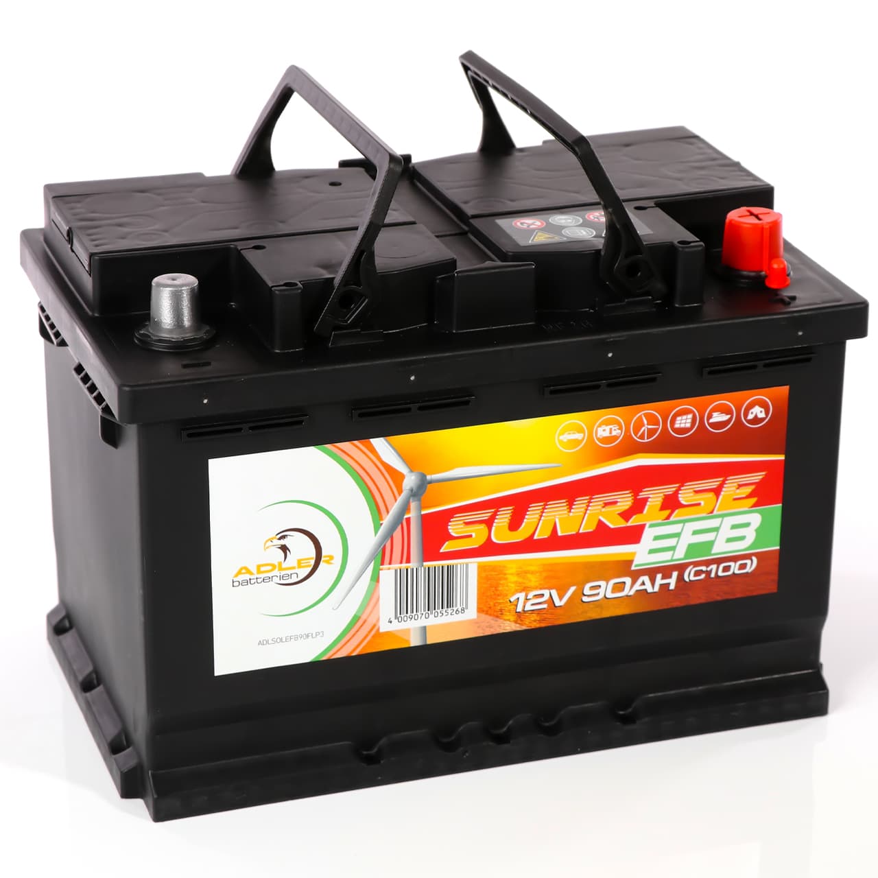 Adler Sunrise EFB 12V 90Ah C100 Versorgerbatterie