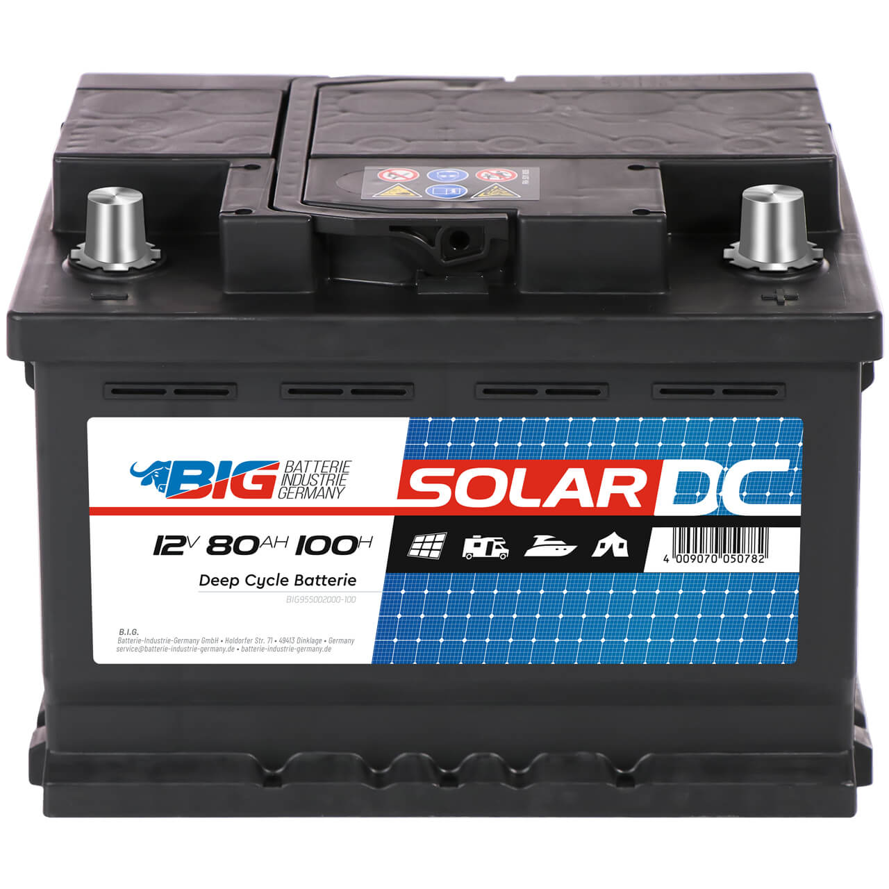 BIG Professional Solar DC 95502 12V 80Ah C100 Versorgerbatterie