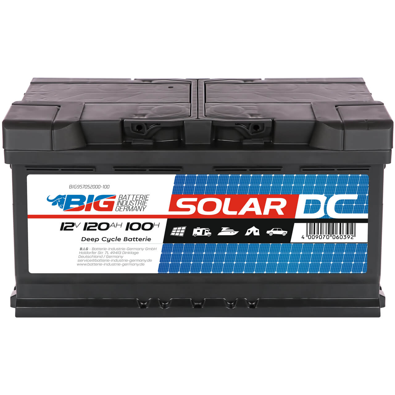 BIG Professional Solar DC 95752 12V 120Ah C100 Versorgerbatterie