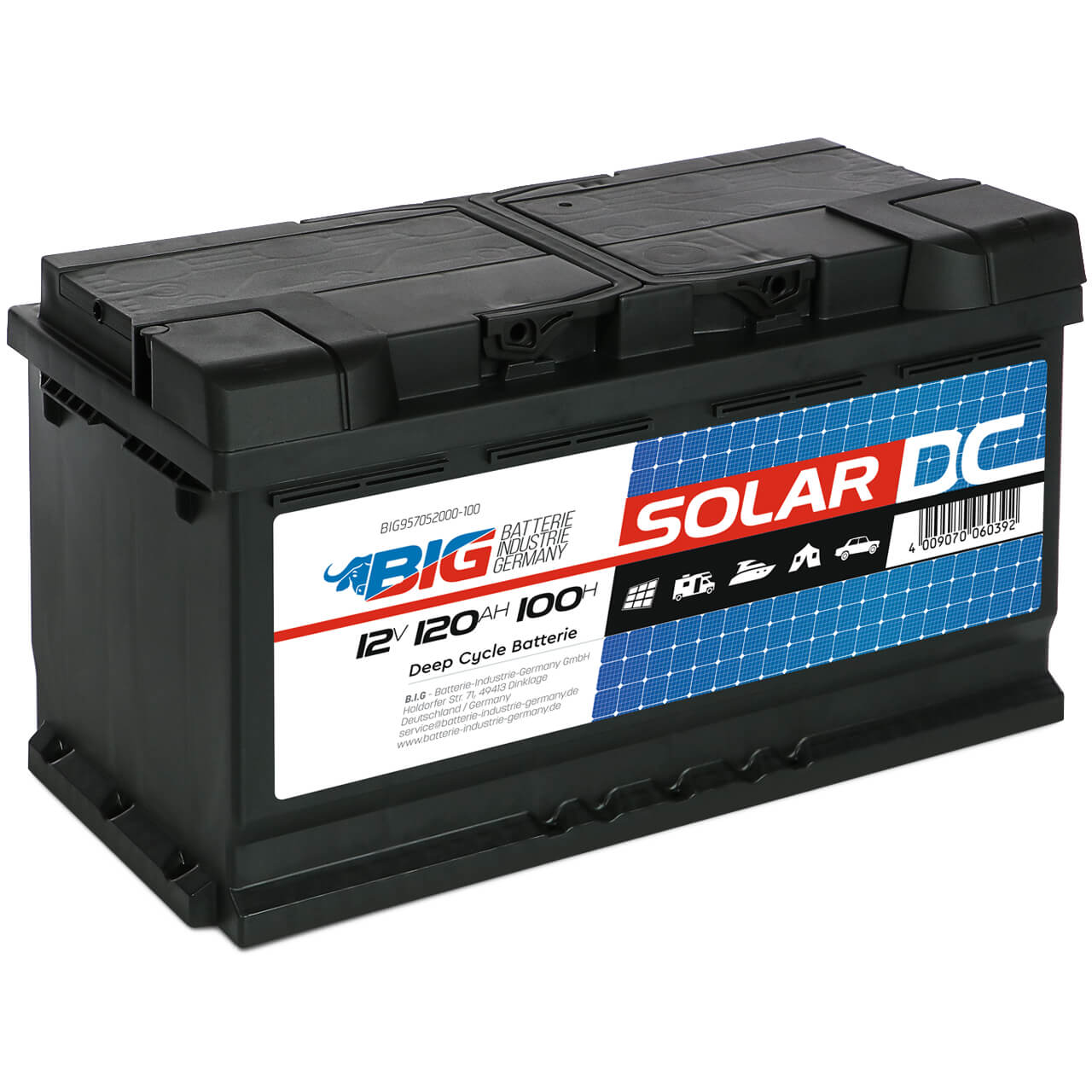 BIG Professional Solar DC 95752 12V 120Ah C100 Versorgerbatterie