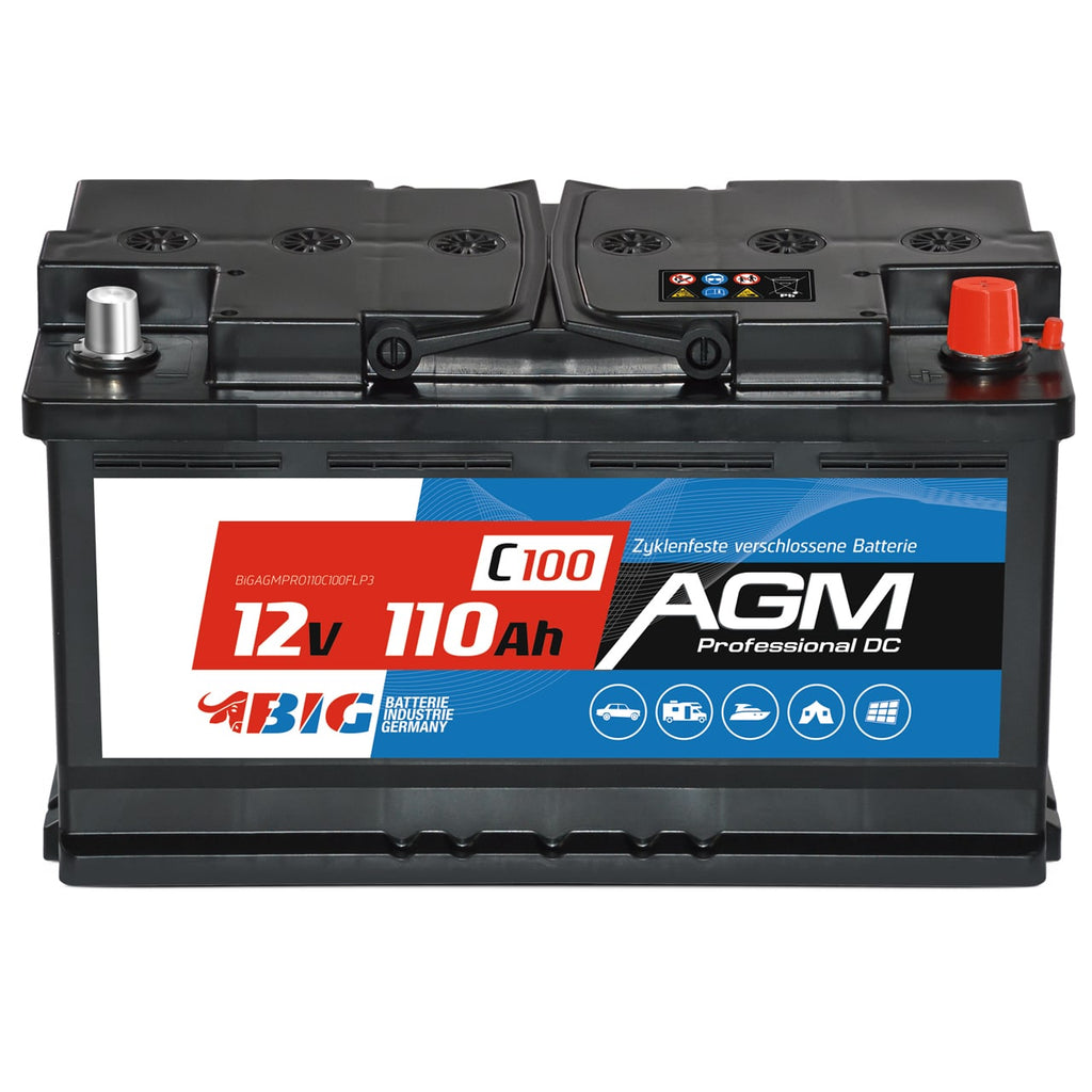 BIG Versorgungsbatterie AGM 12V 110Ah Solar-Batterie Wohnmobile