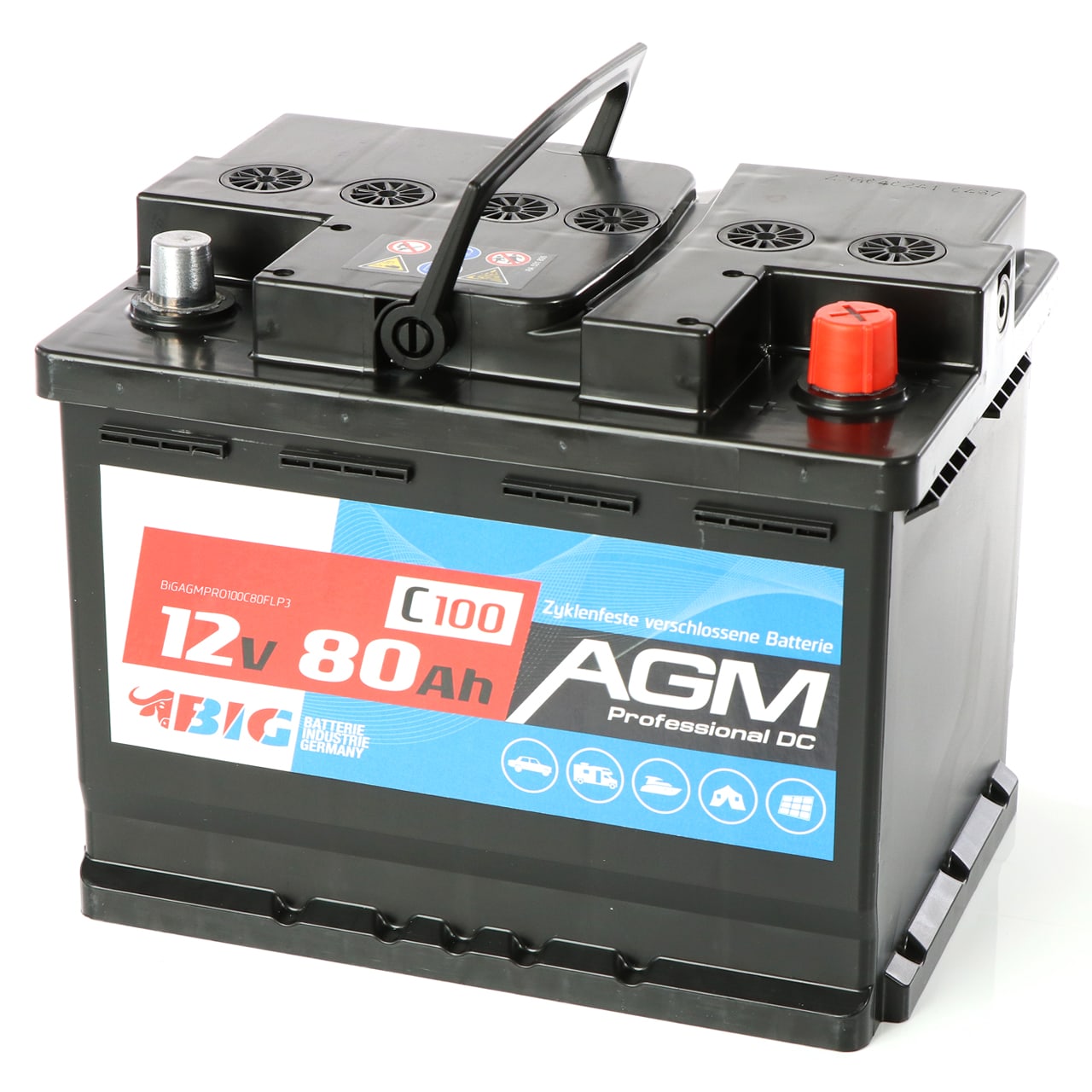 BIG Autobatterie AGM 12V 80Ah