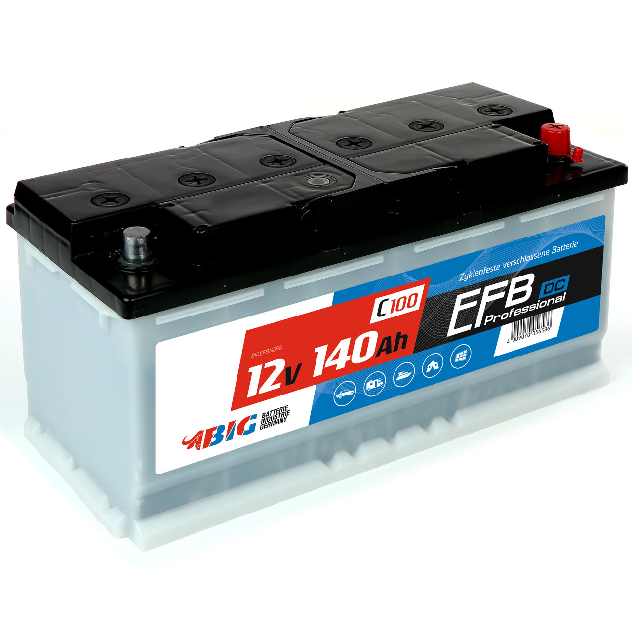 BIG Versorgungsbatterie 140Ah 12V Solar-Batterie EFB