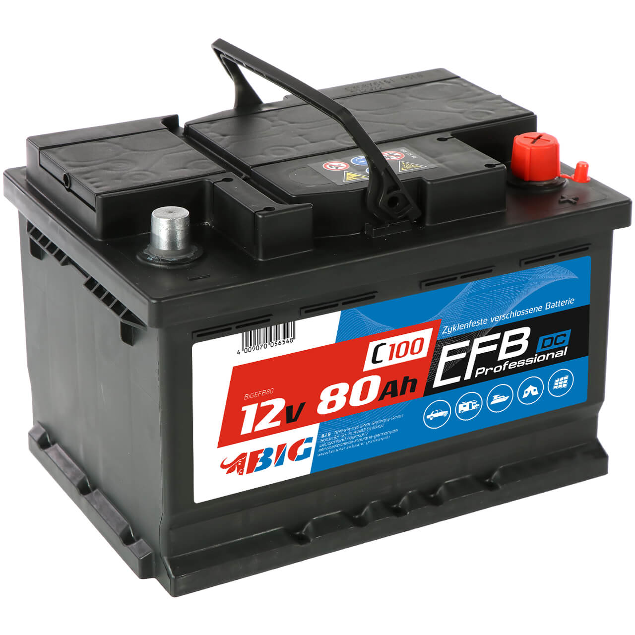 BIG Professional Solar DC EFB 12V 80Ah C100 Versorgerbatterie