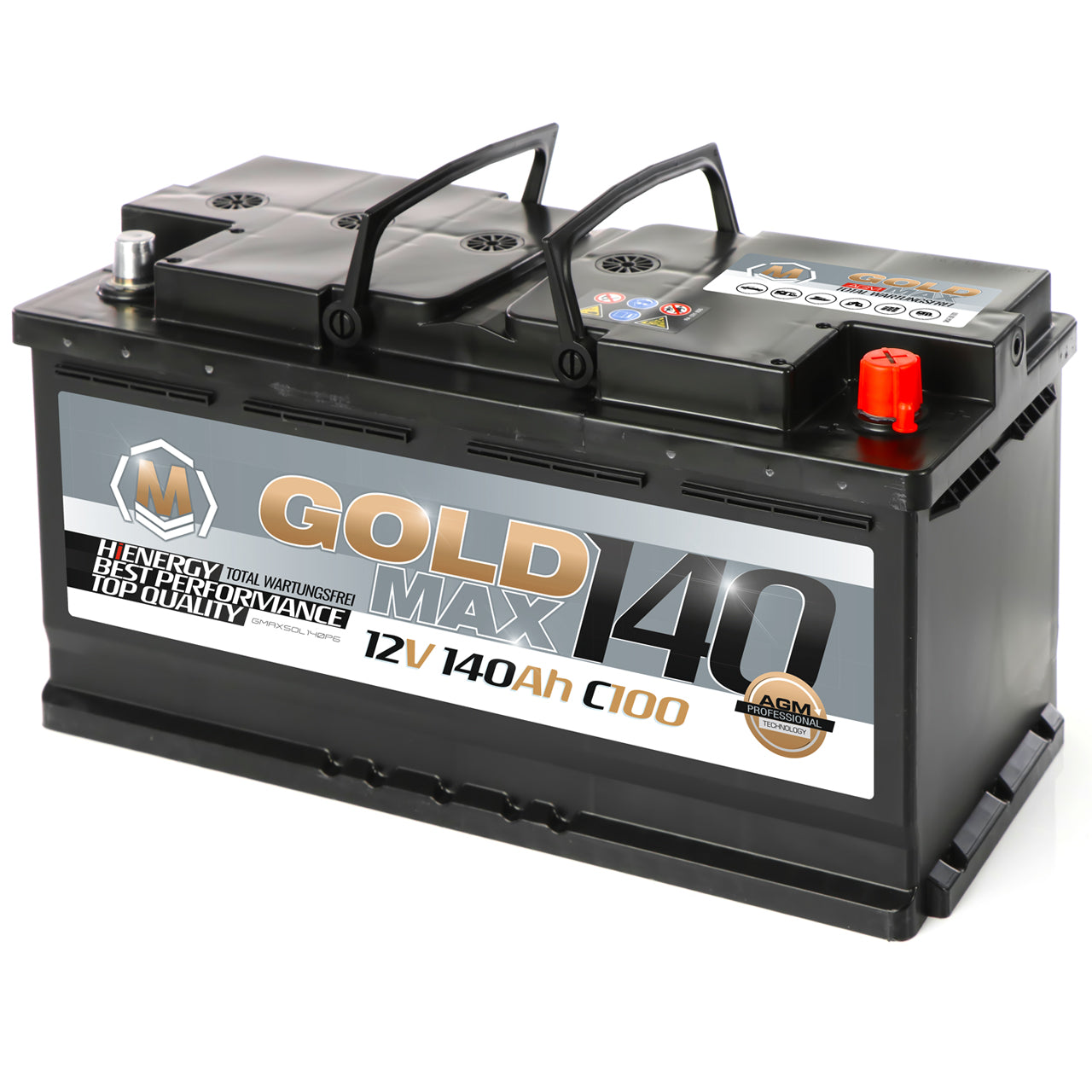 Versorgungsbatterie AGM 140Ah GoldMax 12V Bootsbatterie Solar