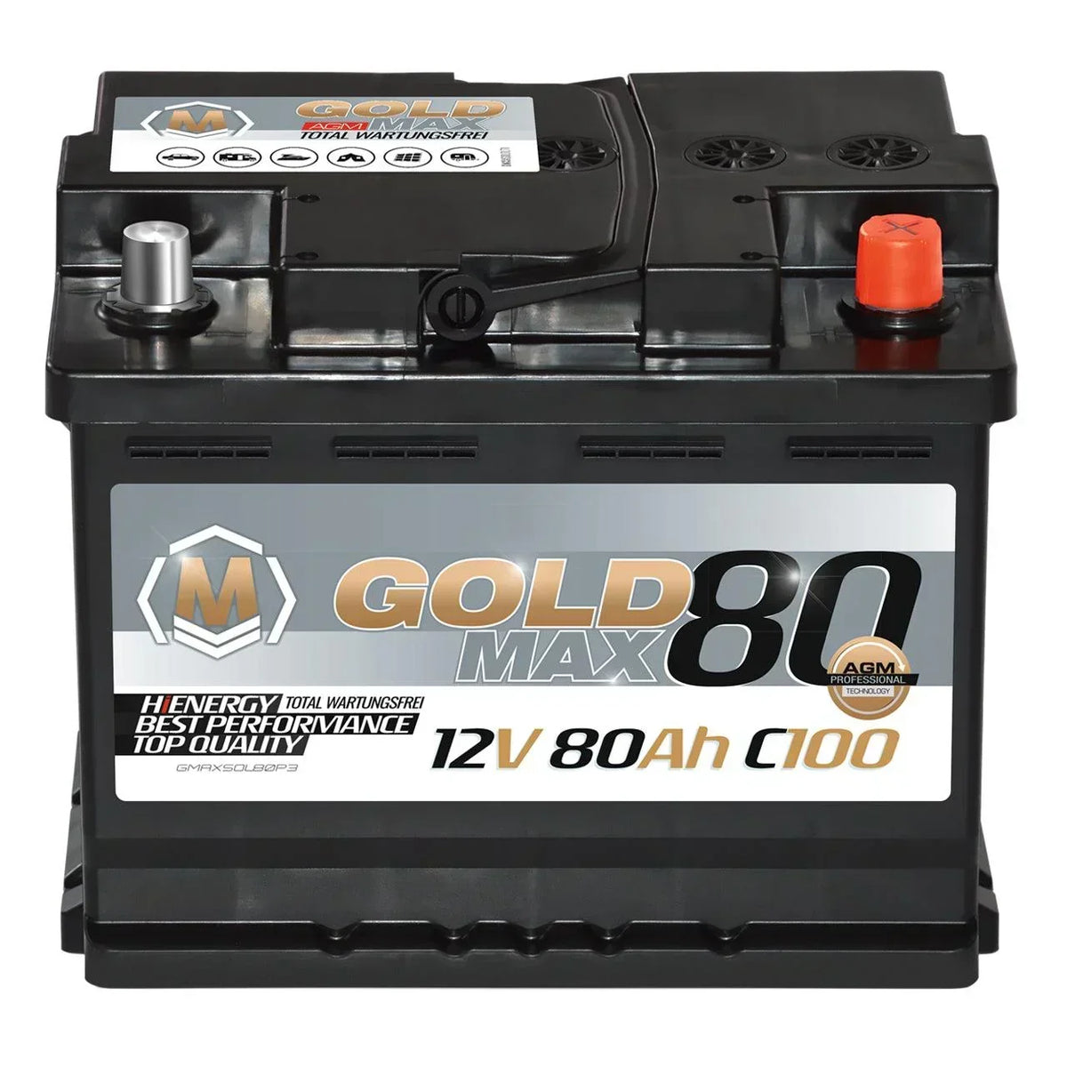 GoldMax AGM 12V 80Ah C100 Versorgerbatterie