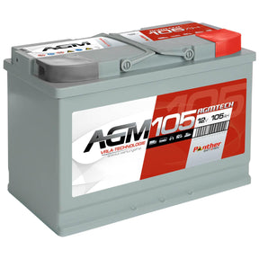 Versorgerbatterie Panther AGM 12V 105Ah Seite links