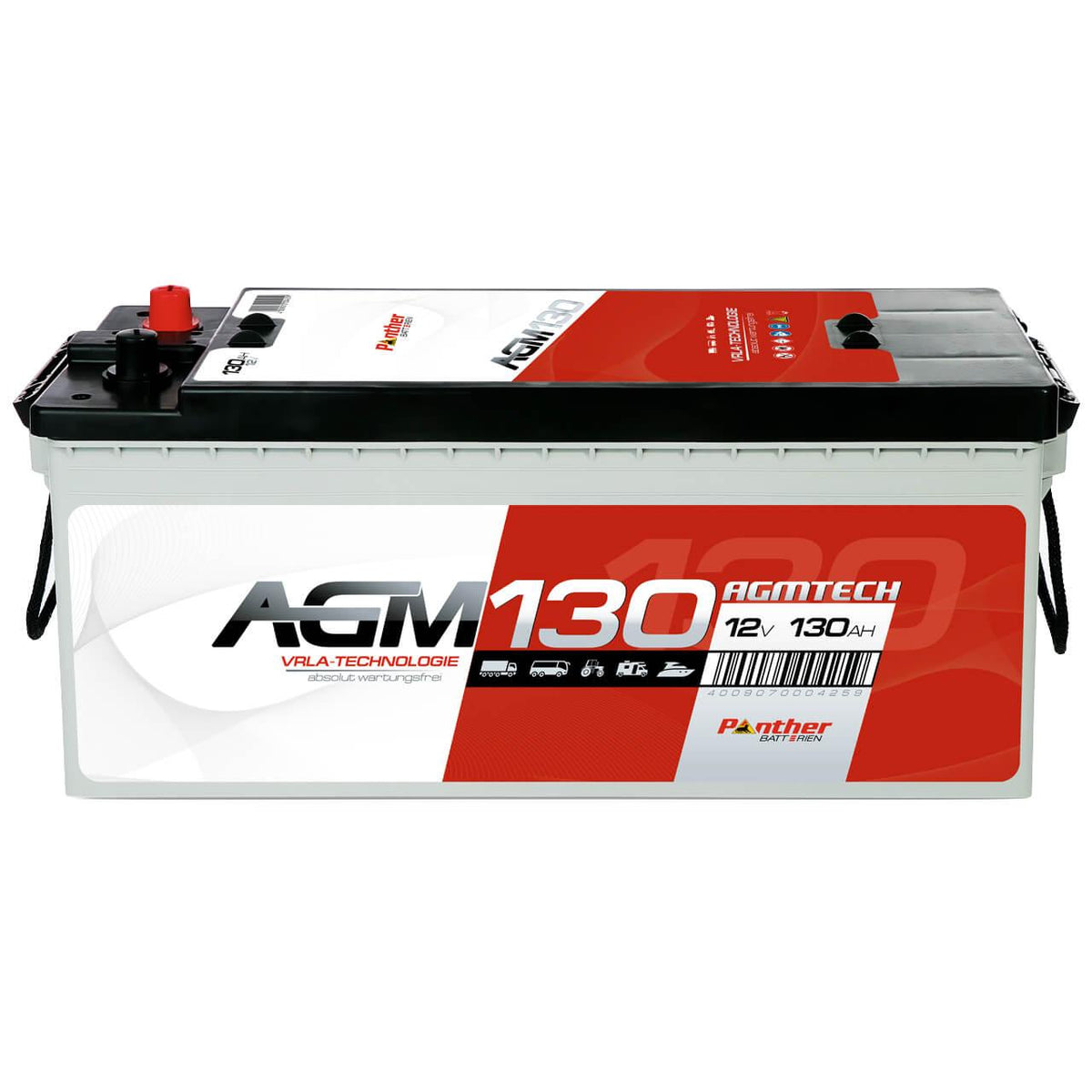 Versorgerbatterie Panther AGM 12V 130Ah Front