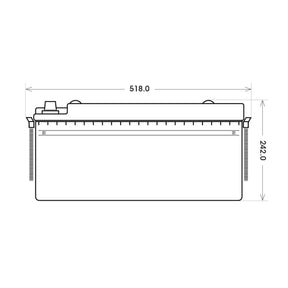 Versorgerbatterie Panther AGM 12V 200Ah technische Zeichnung Front