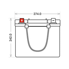 Versorgerbatterie Panther AGM 12V 200Ah technische Zeichnung Seite
