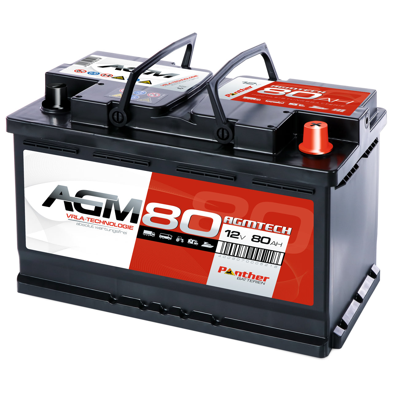 Panther Start-Stop Plus AGM Autobatterie 12V 80Ah 800A 