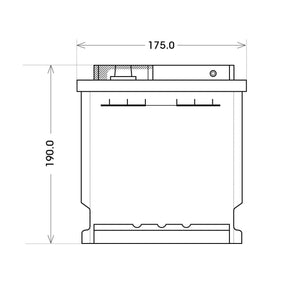 Versorgerbatterie Panther AGM 12V 80Ah technische Zeichnung Seite