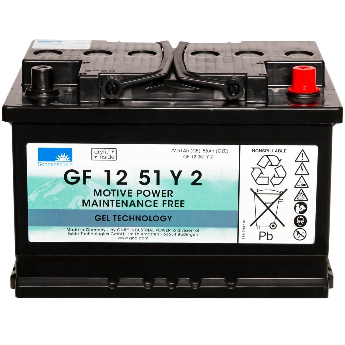 Exide Sonnenschein GF 12 51 Y 1 Gel-Batterie 12V 51Ah