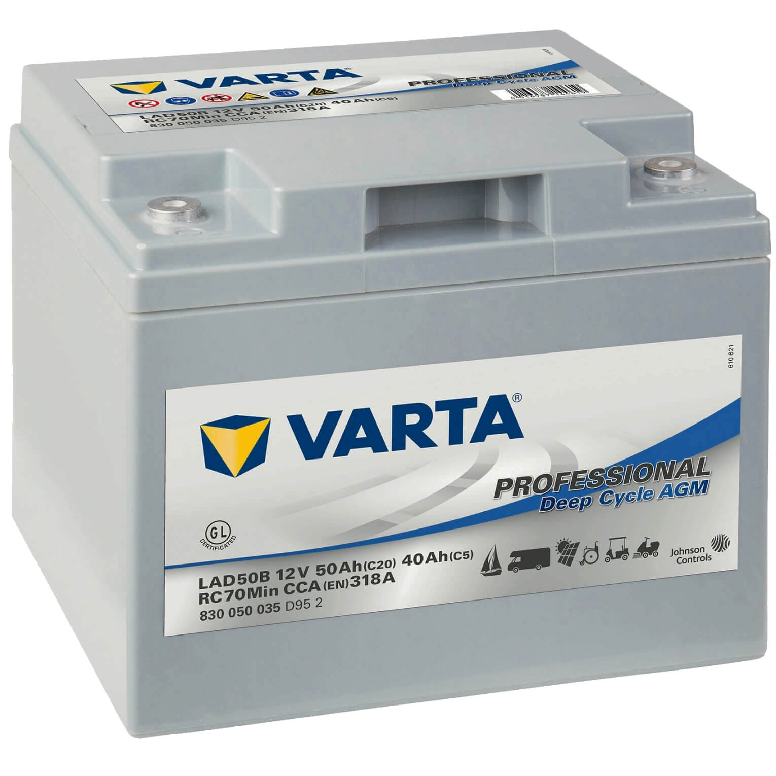 Varta LAD50B Professional DC AGM 12V 50Ah 318A/EN