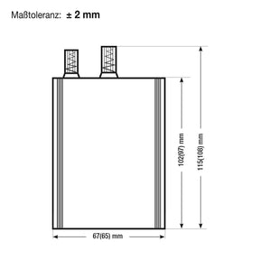 Zink-Kohle Warn- und Baustellenbeleuchtung Batterie Panther 6V 7Ah technische Zeichnung Front